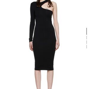 NWT Helmut Lang Elegant Black One-Shoulder Dress